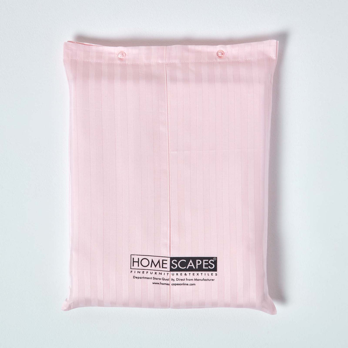 Egyptian Cotton Stripe Duvet Cover With Pillowcase, 330 Tc | Super King | Pink