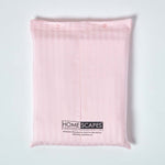 Egyptian Cotton Stripe Duvet Cover With Pillowcase, 330 Tc | King | Pink