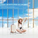 55x35x20cm Cabin Carry Bag Hard Shell Suitcase 100+ Airline Approved | Cabin | Cream