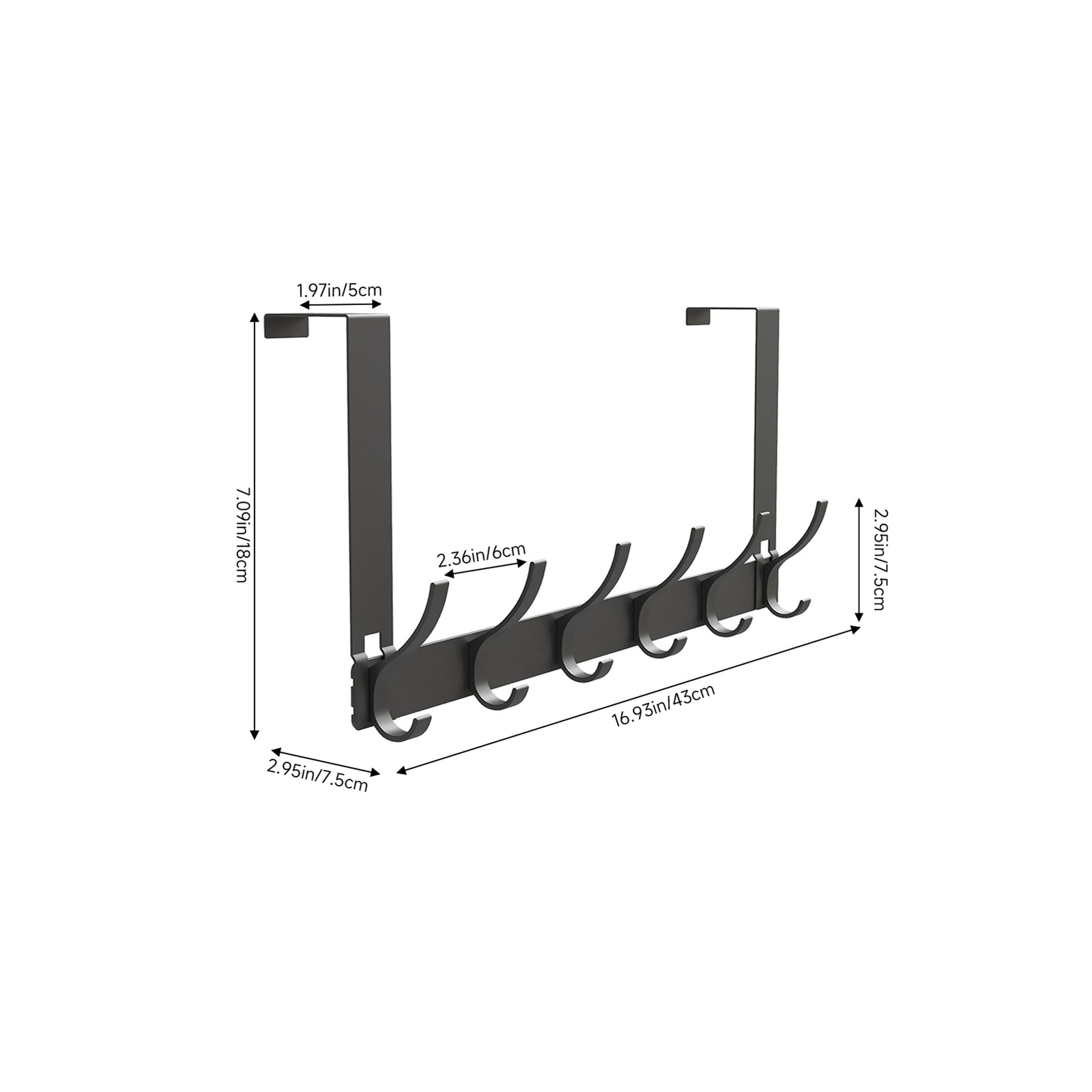 Breeins 6-hook No-drill Over-the-door Coat Hanger