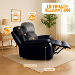 Manual Recliner Sofa 3 Seater Faux Leather | Grey