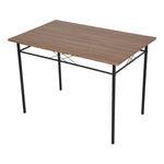 5-piece Dining Table Set With 4 Chairs, Oak Wood Grain Mdf Top & Black Metal Frame