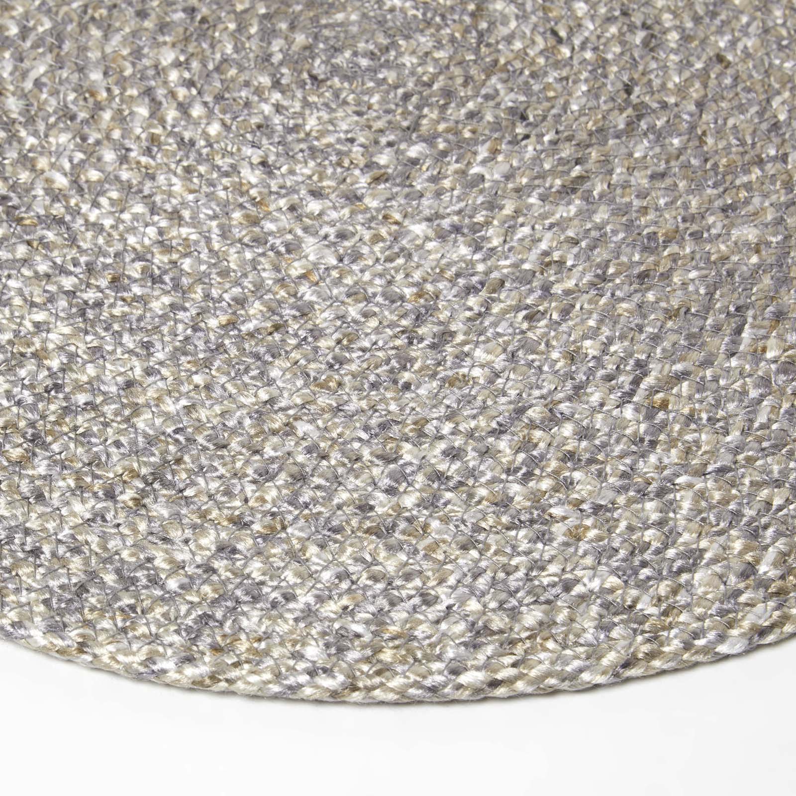 Handwoven Round Placemats Set Of 4 | 40cm | Silver