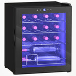 16 Bottle Wine Cooler With Adjustable Temperature Control, Black