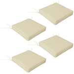 Set Of 4 Outdoor Seat Cushion With Ties, For Patio Furniture | Beige