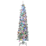 6/7/7.5ft Flocked Christmas Tree, Led Lights | 7.5ft | Green