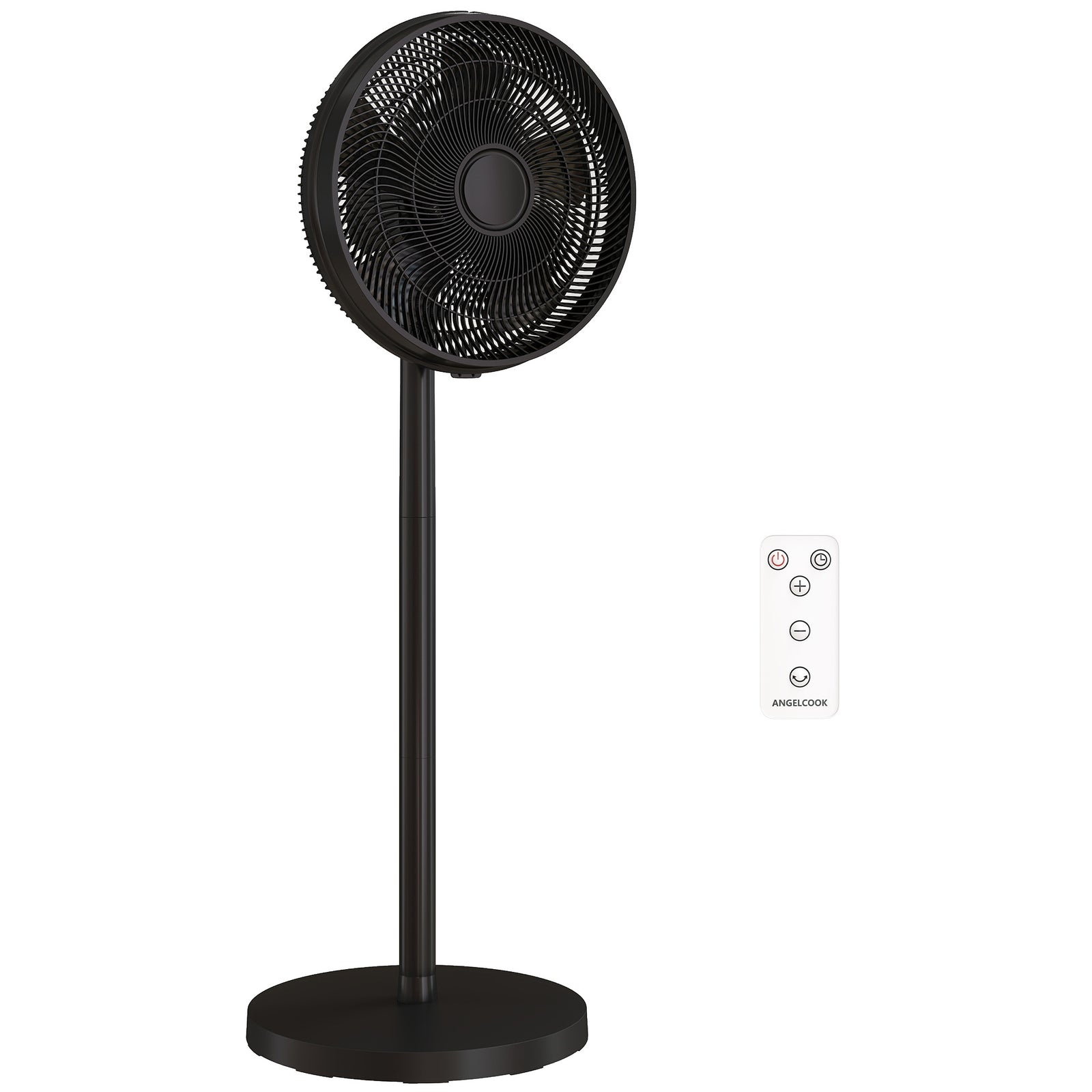HOMCOM 40 Cm Standing Pedestal Fan, Quiet Electric Cooling Floor Fan, Black