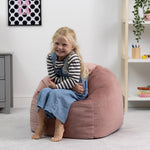 Kids Aurora Velvet Bean Bag Chair | Pink