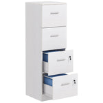 4 Drawer File Cabinet Locking Filing Cabinet | White