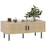 Coffee Table With Storage And Sliding Doors For Living Room
