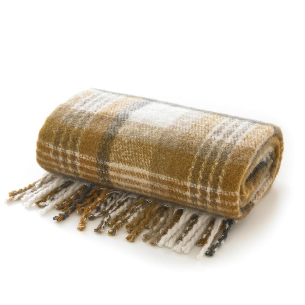 Ripon Ochre Supersoft Yarn Dyed Jacquard Throw