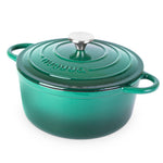 Cast Iron Dutch Oven With Lid Casserole - 24cm (4.7l) | Dark Green