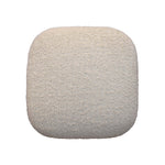 Solid Mango Wood Boucle Cream Square Footstool