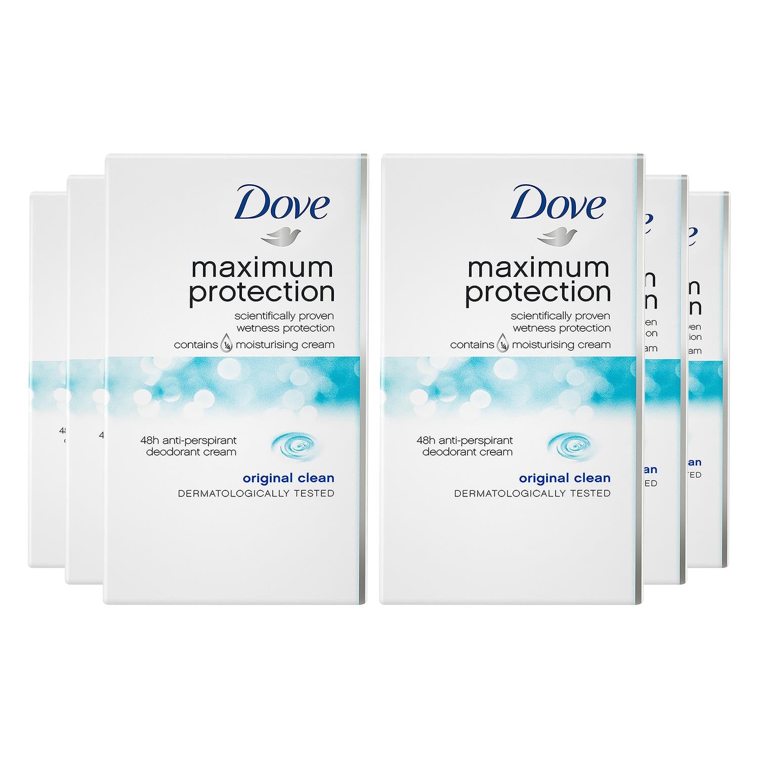 48h Maximum Protection Original Clean Antiperspirant Cream Stick, 6x 45ml