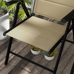 Set Of 2 Patio Folding Chairs With Adjustable Back | Khaki