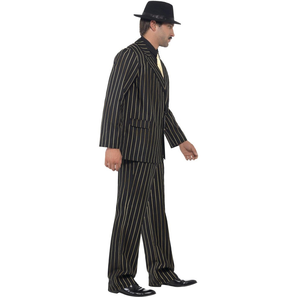 Gold Pinstripe Gangster Costume | Large