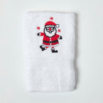 Santa Embroidered 100% Cotton Small Christmas Towel