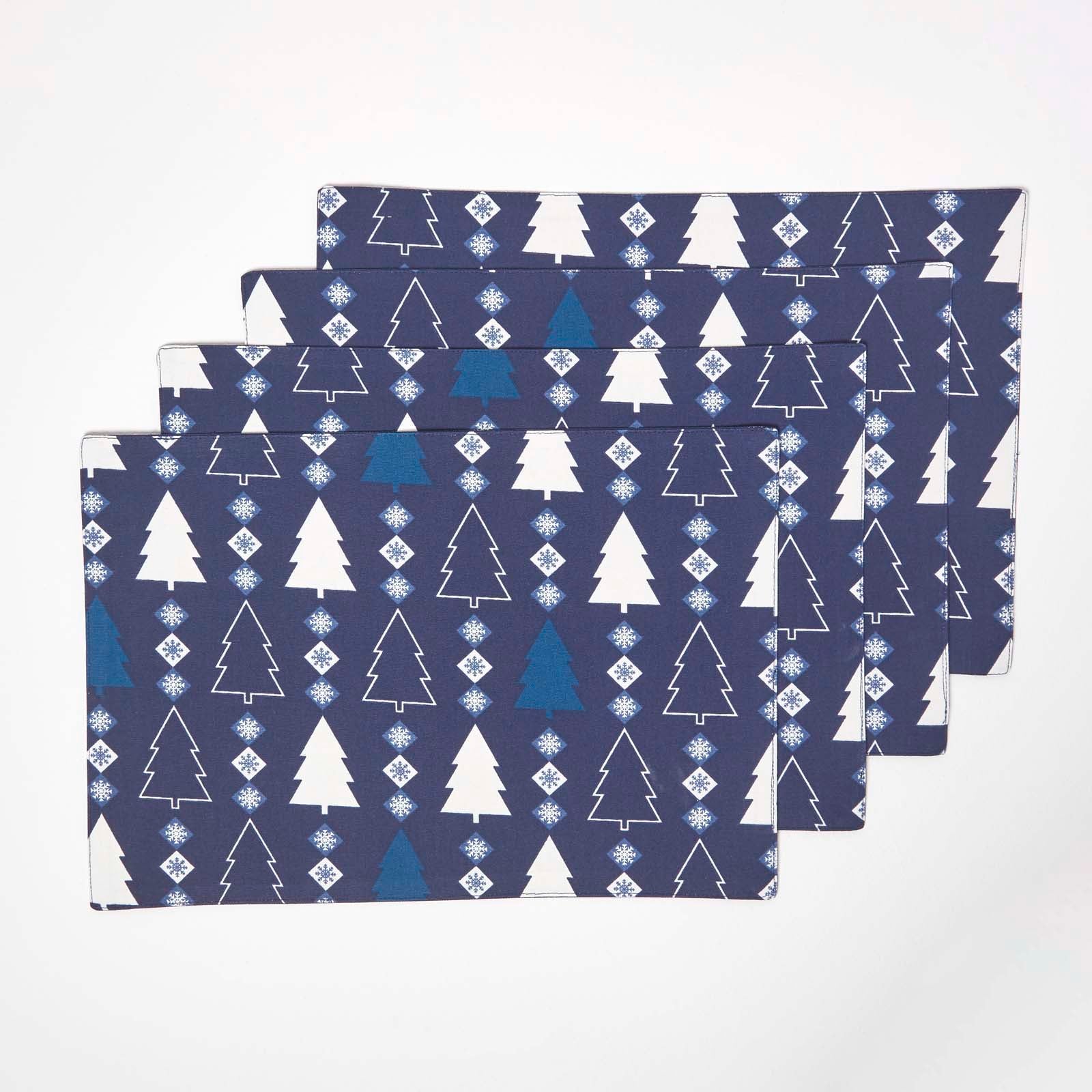 Blue Winterland Christmas Placemats, Set Of 4