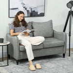 Two-seater Sofa, Modern Small Sofa With Solid Wood Legs | Grey