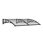 Grey Outdoor Door Canopy Window Awning With Drainage Channel 100/120/150/200cm W X 100cm D | 200cm | Grey