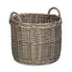 Wicker Round Straight-sided Log Storage Basket | Set-of-2 | Brown