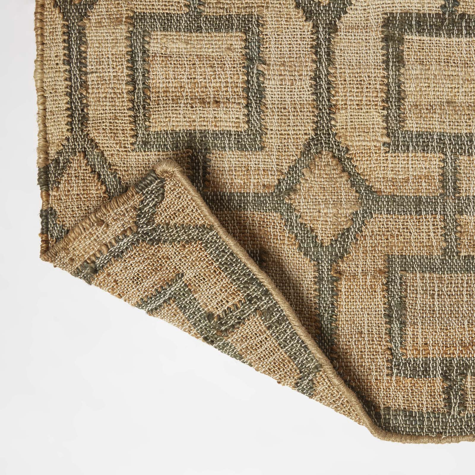 Tiran Brown Geometric Handwoven Jute Rug | 200cm | Brown