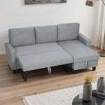 Fold-out Convertible Sofa Bed With Removable Covers | Grey