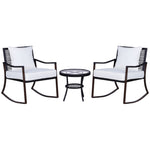 3-piece Rocking Bistro Set, Rattan Wicker, Brown