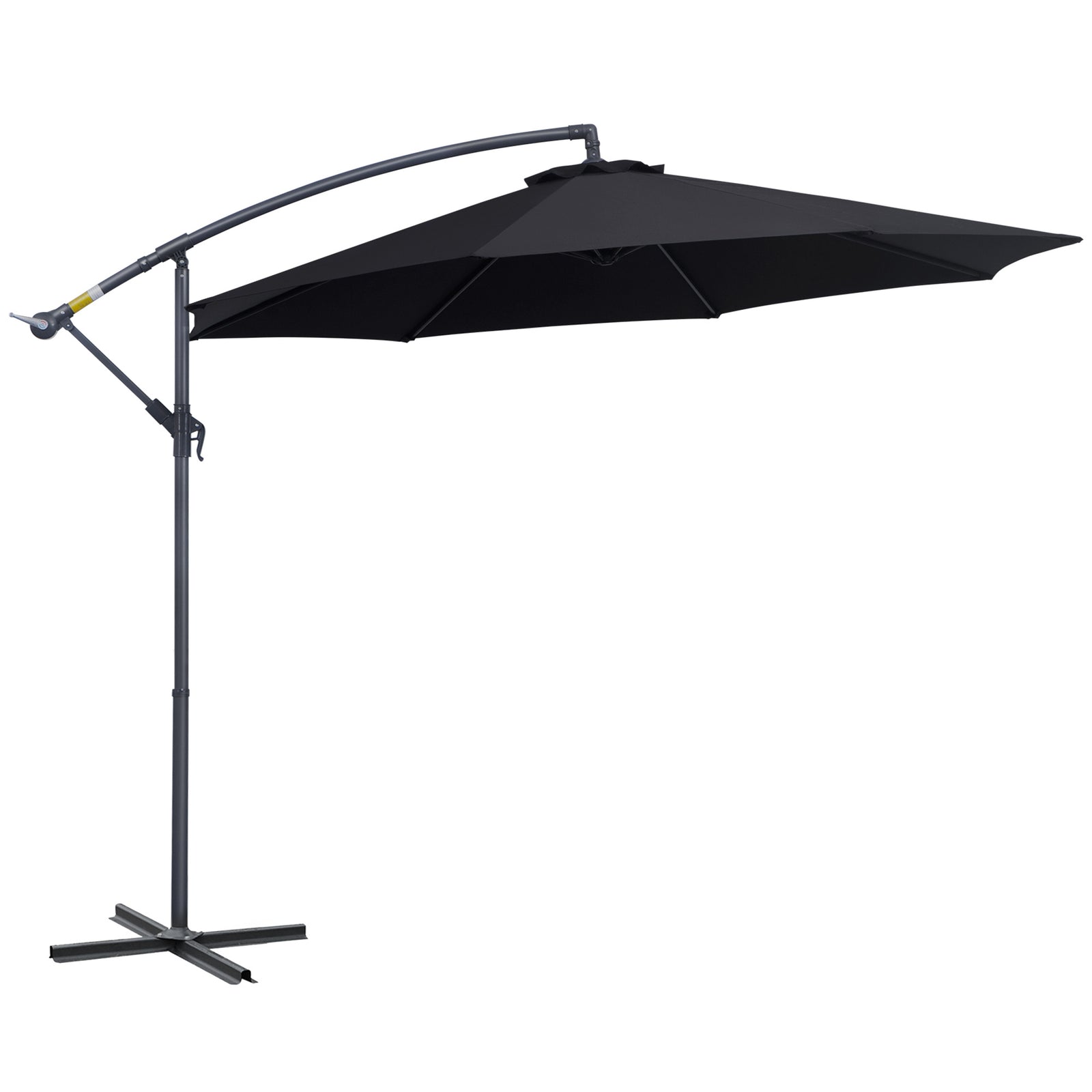 3m Cantilever Parasol Banana Umbrella, Black