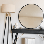 Rei - Round Metal Circle Mirror | 90cm x 90cm | Black
