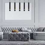 Joker Contemporary Pendant Lamp 5xgu10 Hand Made Cylindrical Style Light | Black & Gold