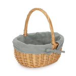 Wicker Shopping Basket Buff Willow Oval Shopper | Gray