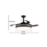 42 Inch Brown Ceiling Fan With 3 Blades & Dimmable Led Light Quiet Fan With Remote Control