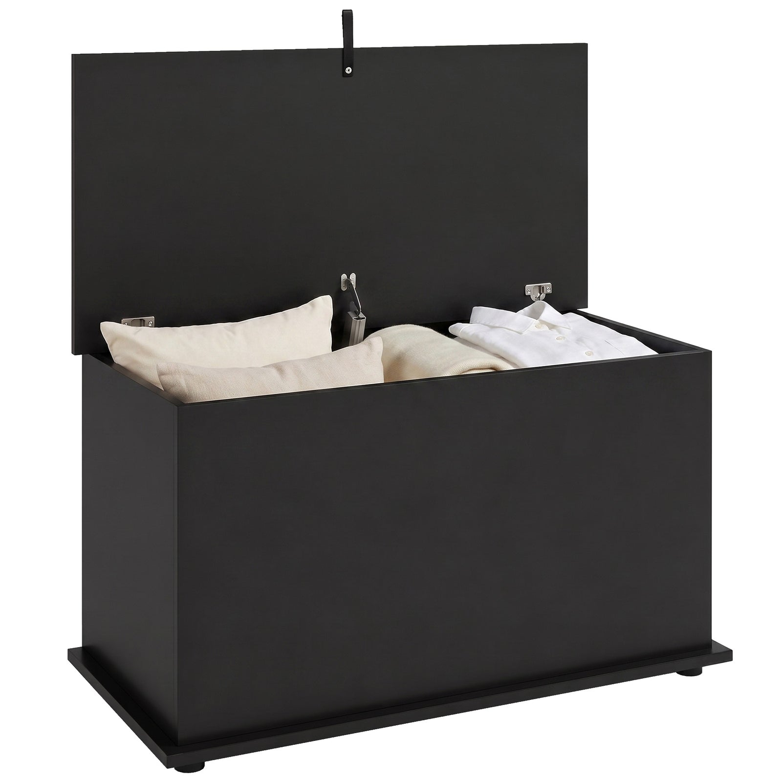 Storage Chest With Safety Hinged Lid, 102l Storage Box | Black