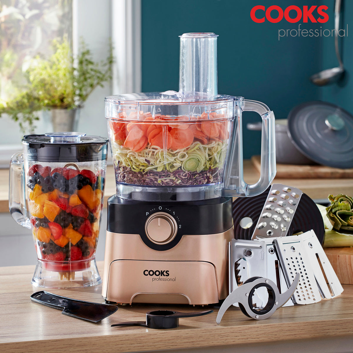 1000w Food Processor | 1000w | Black & Copper