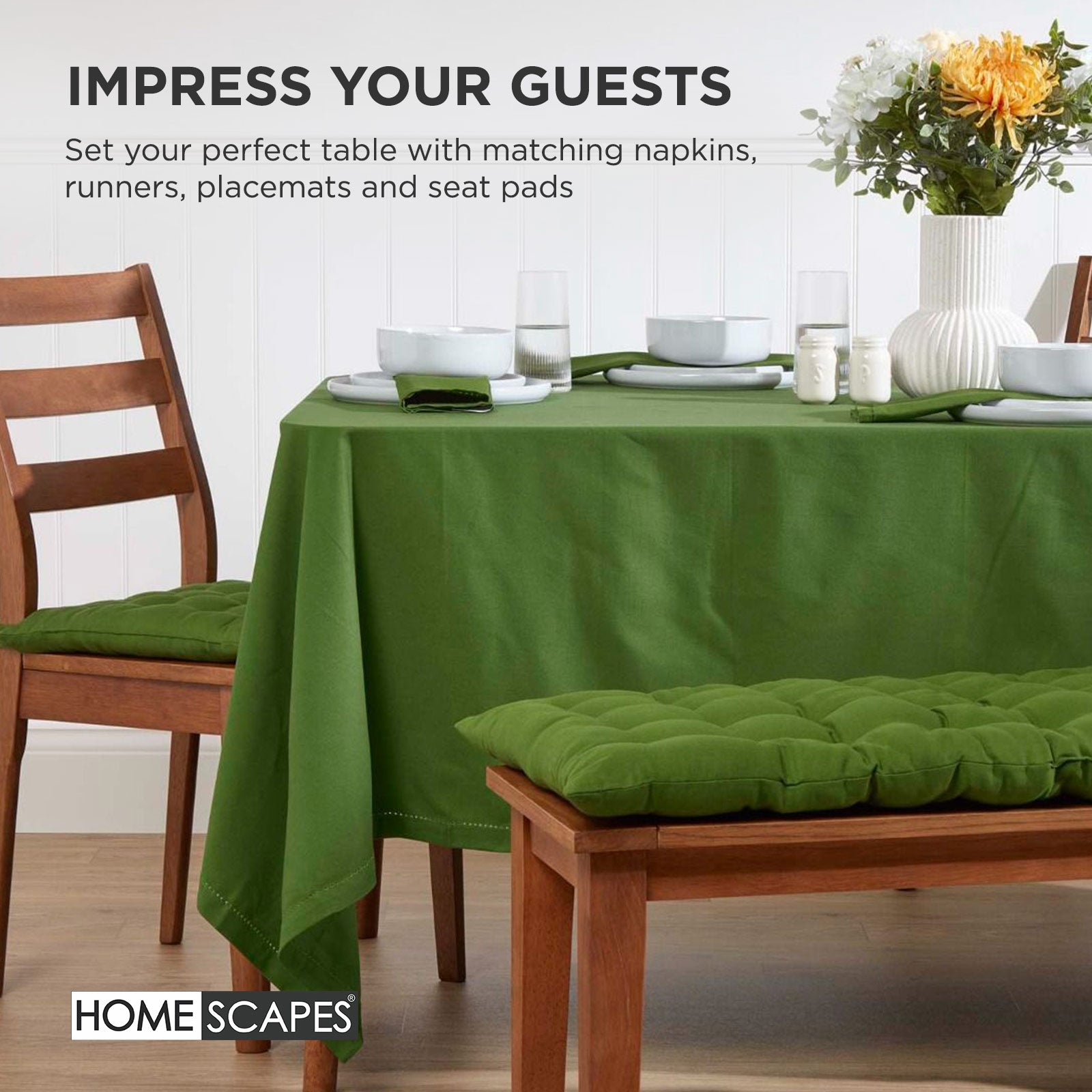 Outdoor Bench Cushion For 2 & 3 Seater Garden Seat Pad For Furniture, Kitchen, Dining & Indoor Use | 3 | Dark Olive
