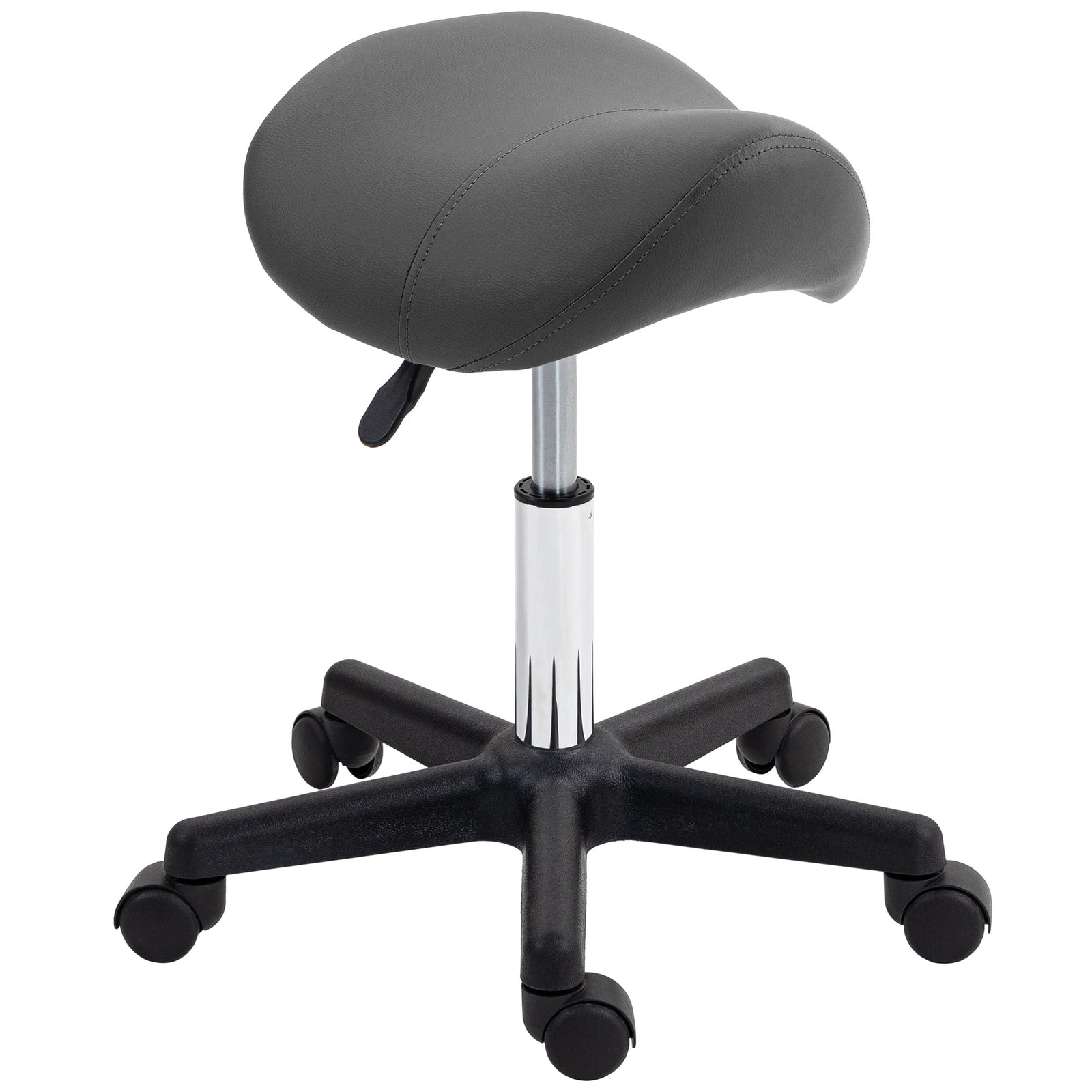 Saddle Stool Adjustable Rolling Salon Chair For Massage Spa | One Size | Gray