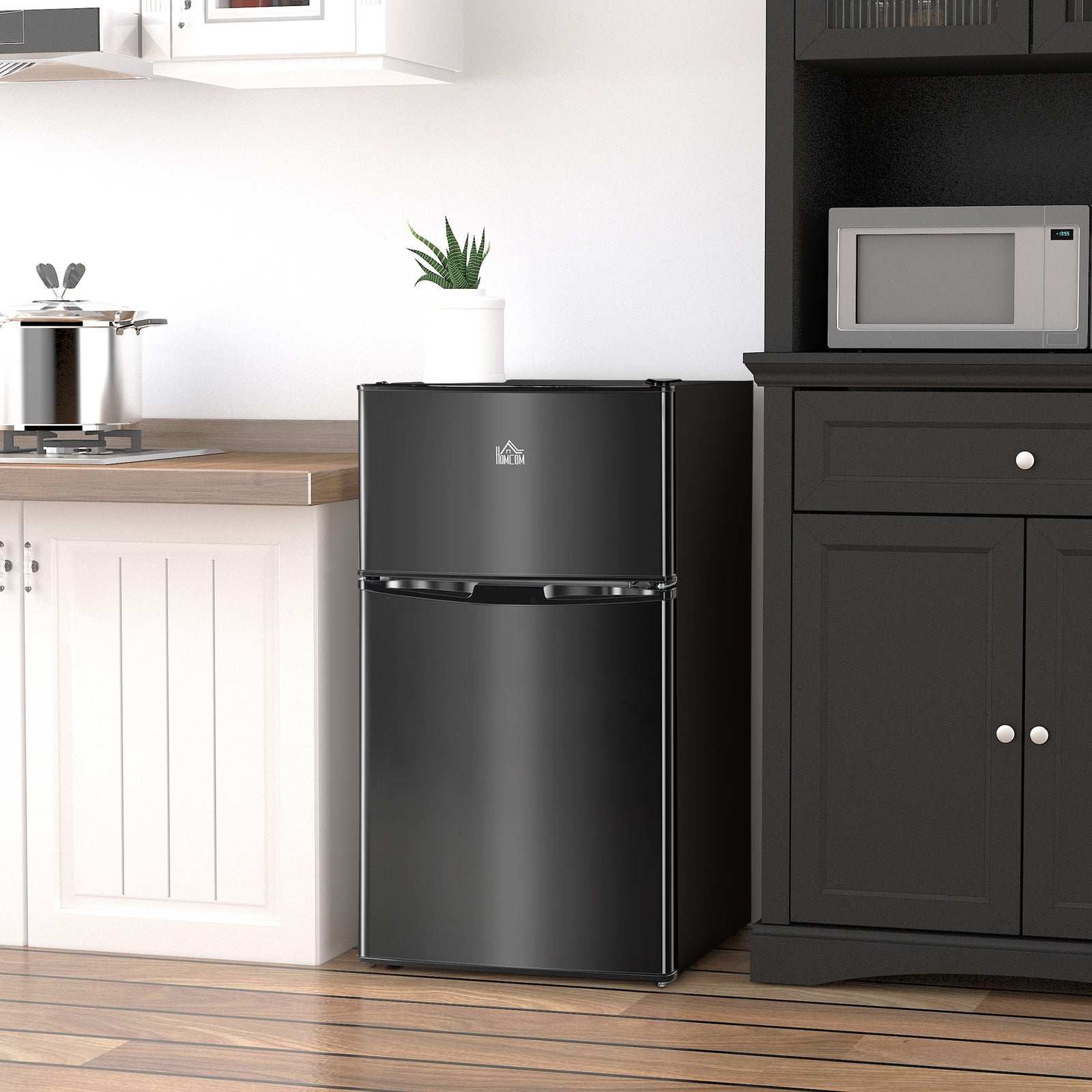 88l Small Fridge Freezer With 5-setting Thermostat, Inner Light | Black