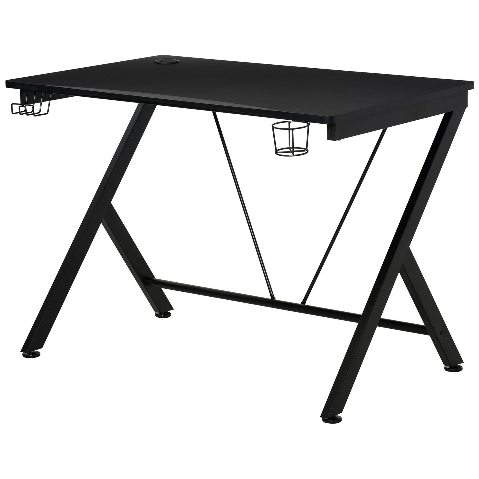 Gaming Desk With Cup Holder Cable Hole