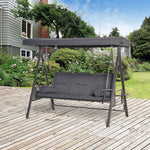 Outdoor 3 Seat Garden Swing Chair Steel Swing Hammock Bench
