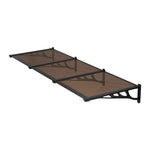 1.2-2.7m Flat Angle Outdoor Door Window Awning Canopy - Transparent Brown Sun & Rain Protection | XL | Brown