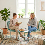 Rattan Bistro Set With 2 Chairs & Round Table For Patio | Green