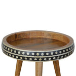 Solid Mango Wood Small Dotted End Table