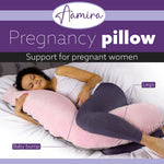 L Shaped Pregnancy Pillow, 145x25x20cm Shredded Memory Foam Full Body Maternity Cushion For Sleeping | J Shape | Pink