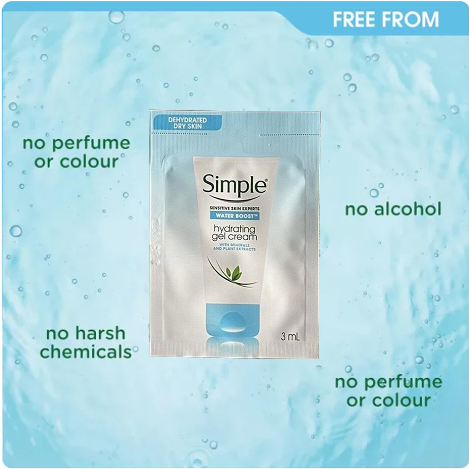 Hydrating Facial Cleanser Gel Cream For Dry & Sensitive Skin, 5 X 3ml