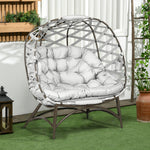 2-seater Woven Egg Chair, Light Grey