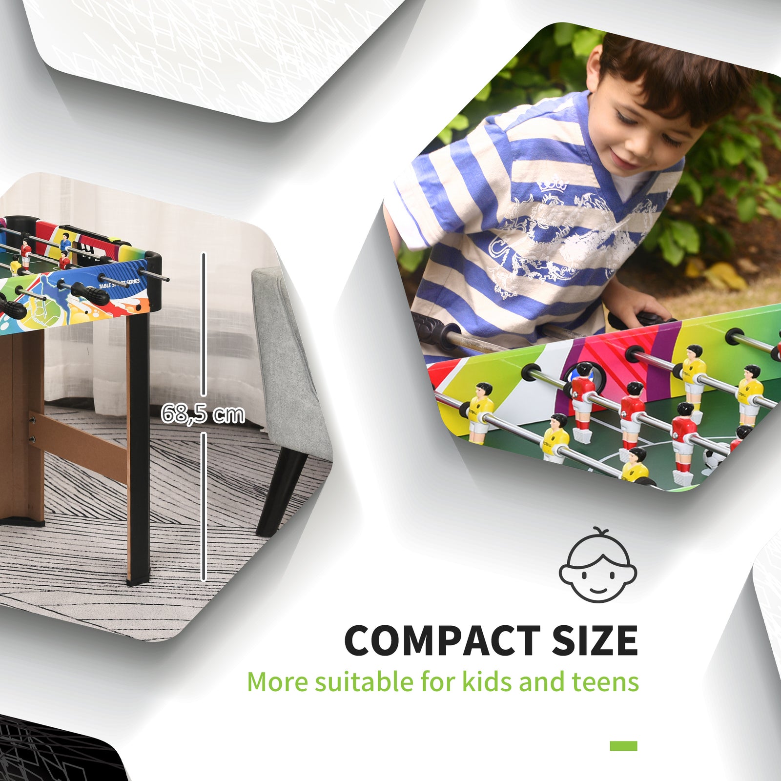 2.8ft Foosball Table Competition Sized For Indoor | Multi Colour