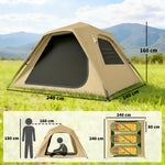 Pop Up Tent Waterproof Camping Tents 2-3 People | Khaki