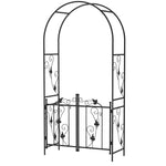 Outsunny 2.17m Steel Garden Arch With Double Gate, Garden Arbor Trellis, Black