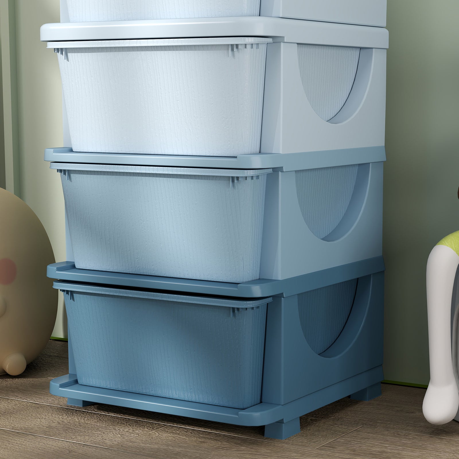 Kids Storage Units With Drawers 4 Tier Chest Dresser Tower | Blue
